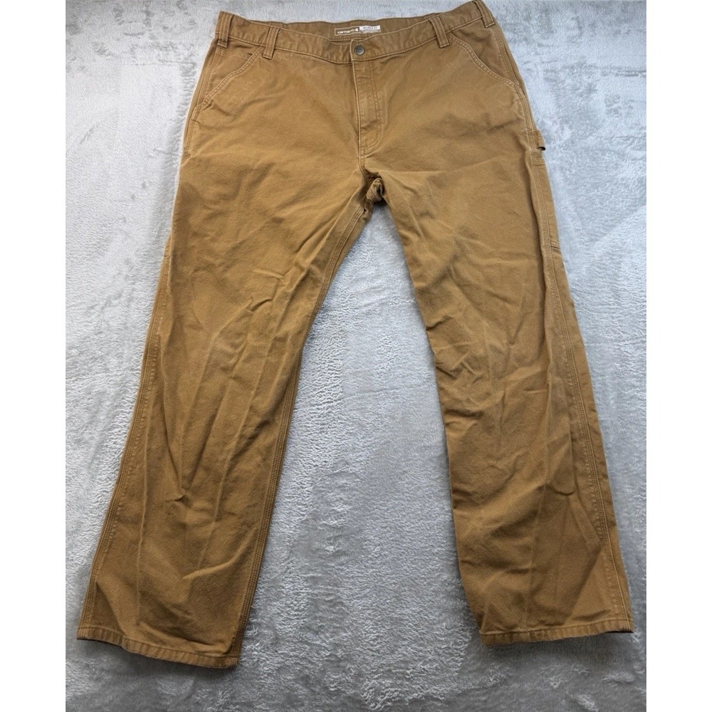 Carhartt 103279 211 Rugged Flex Relaxed Fit Duck Work Pants 42x32 Brown Distress